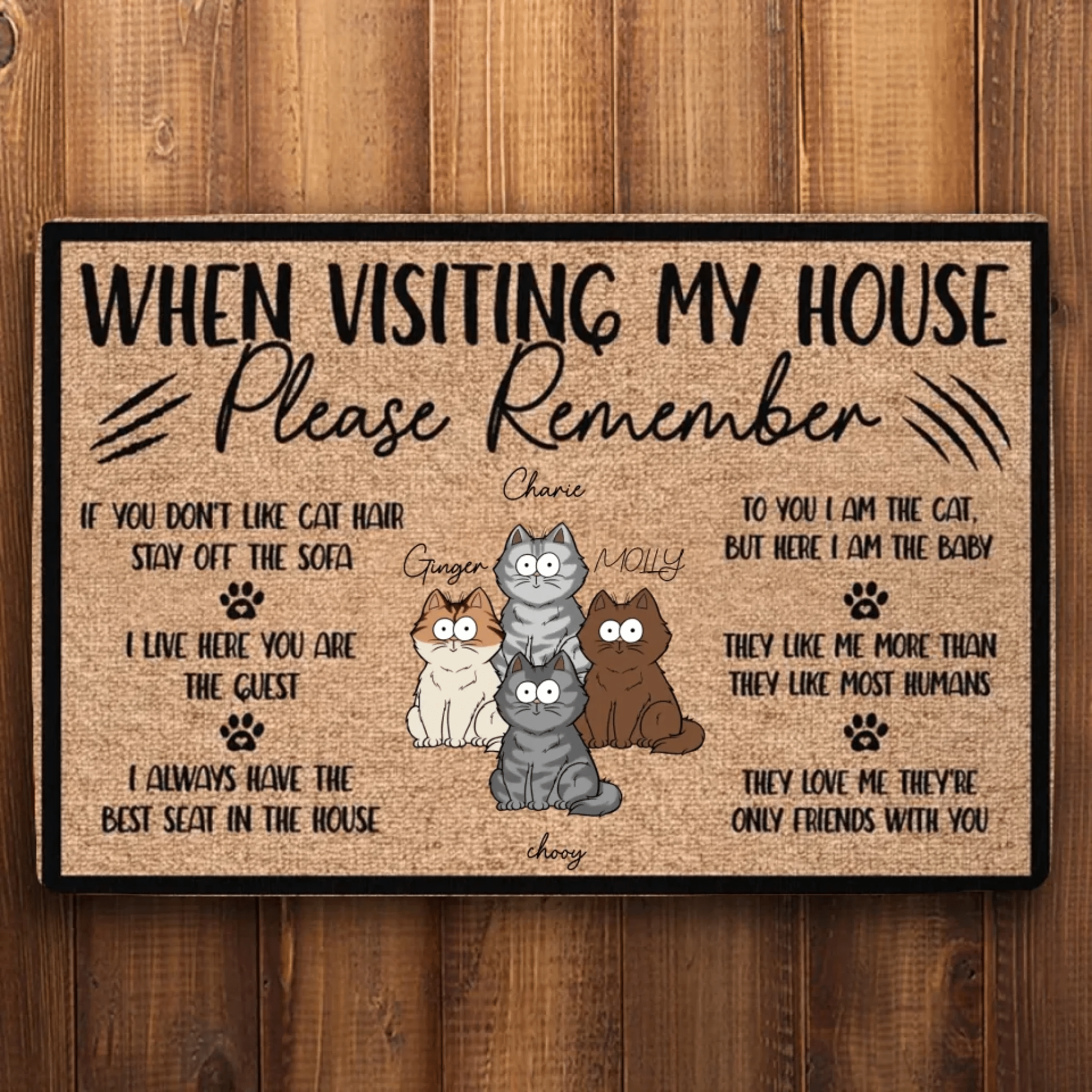 When Visiting My House Please Remember - Personalized Doormat 682155 - DiyGiftly