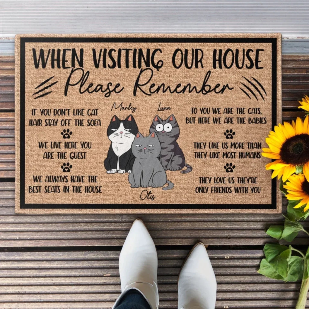 When Visiting My House Please Remember - Personalized Doormat 682155 - DiyGiftly