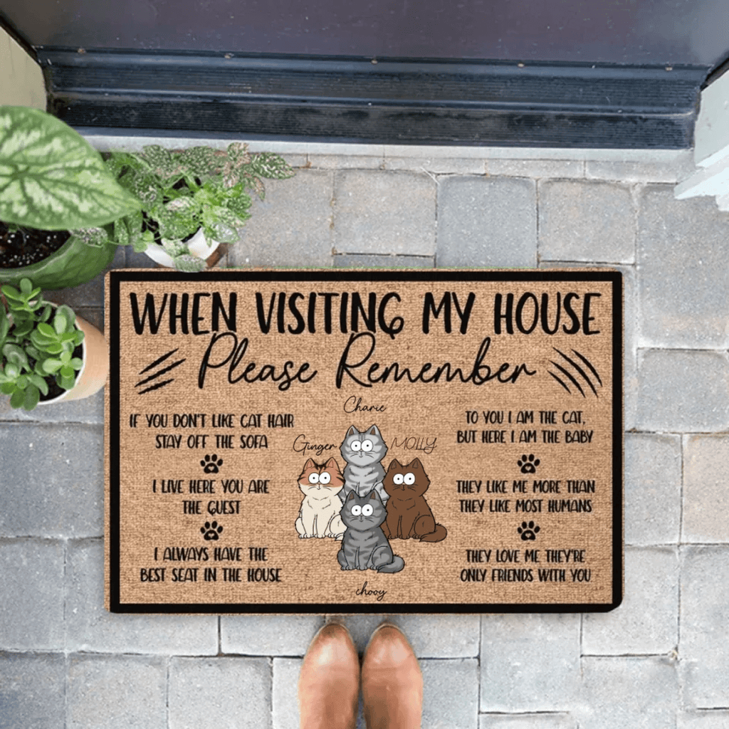 When Visiting My House Please Remember - Personalized Doormat 682155 - DiyGiftly