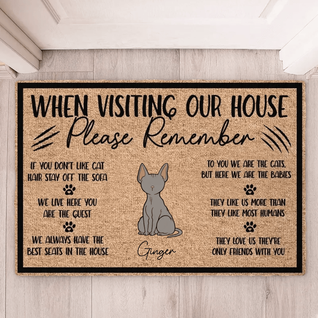 When Visiting My House Please Remember - Personalized Doormat 682155 - DiyGiftly