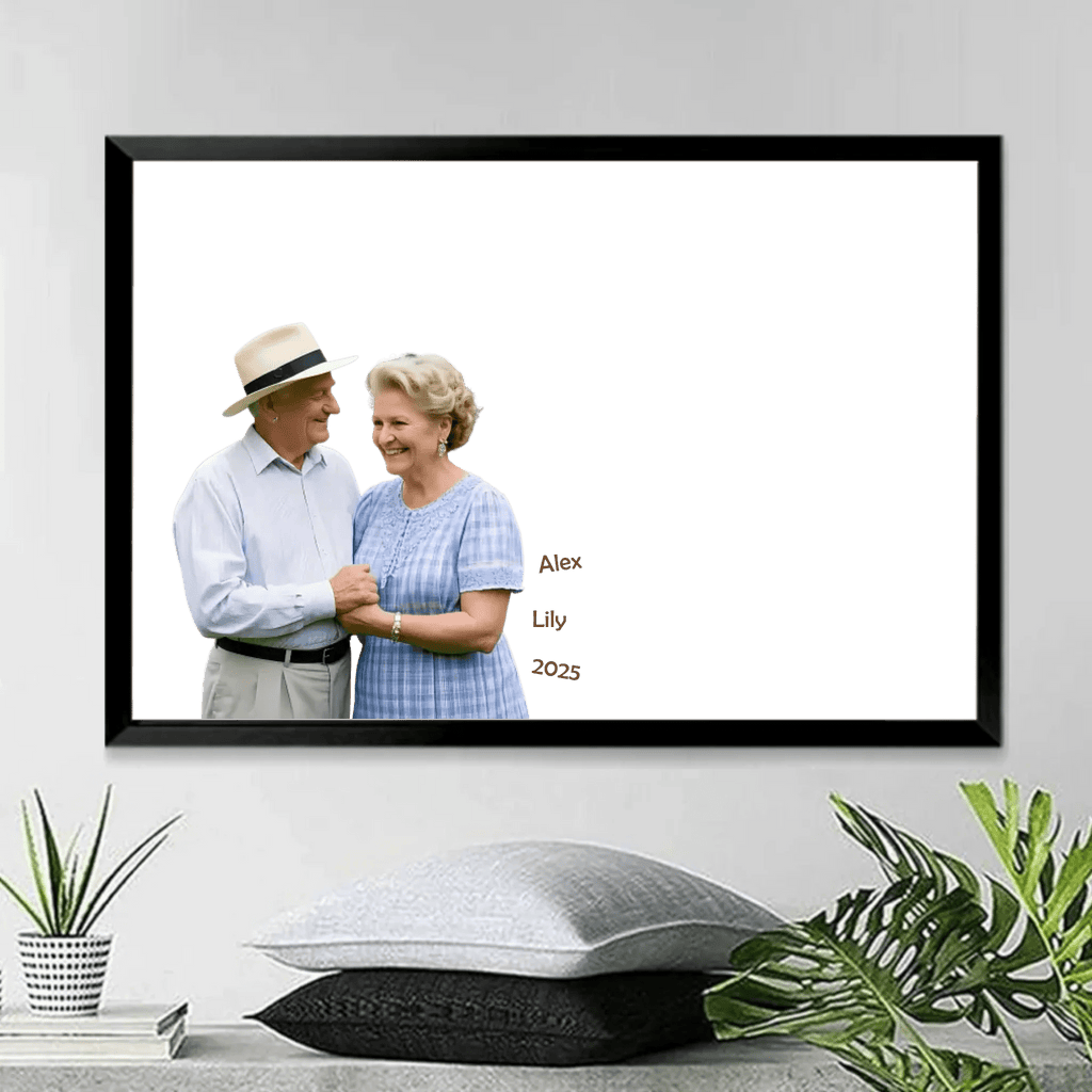wrapped poster or canvas with personalized photo when we get to the end of our lives anniversary gift