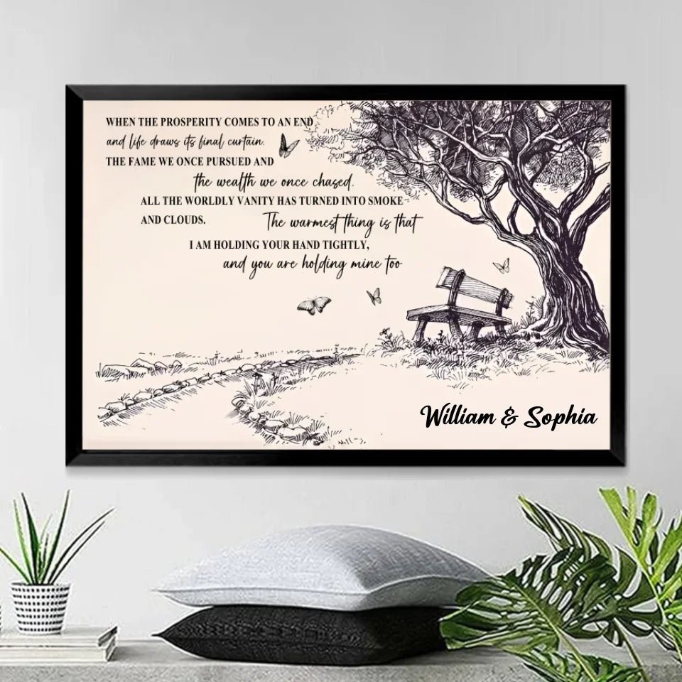 when we get to the end of our lives together old couples personalized canvas anniversary gift