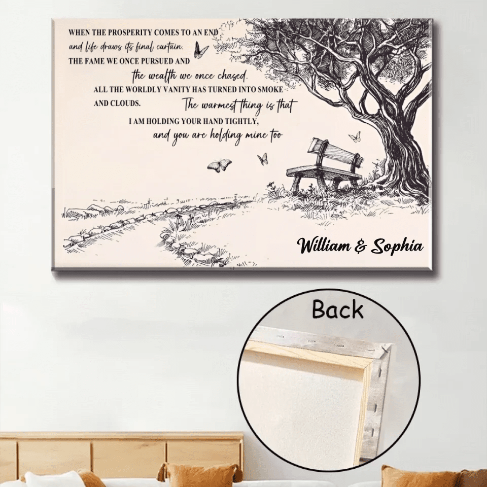canvas when we get to the end of our lives together old couples personalized names romantic couple artwork