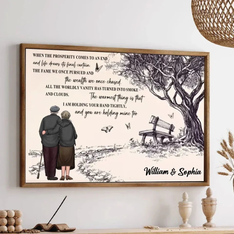 personalized canvas when we get to the end of our lives together old couples romantic couple artwork anniversary gift