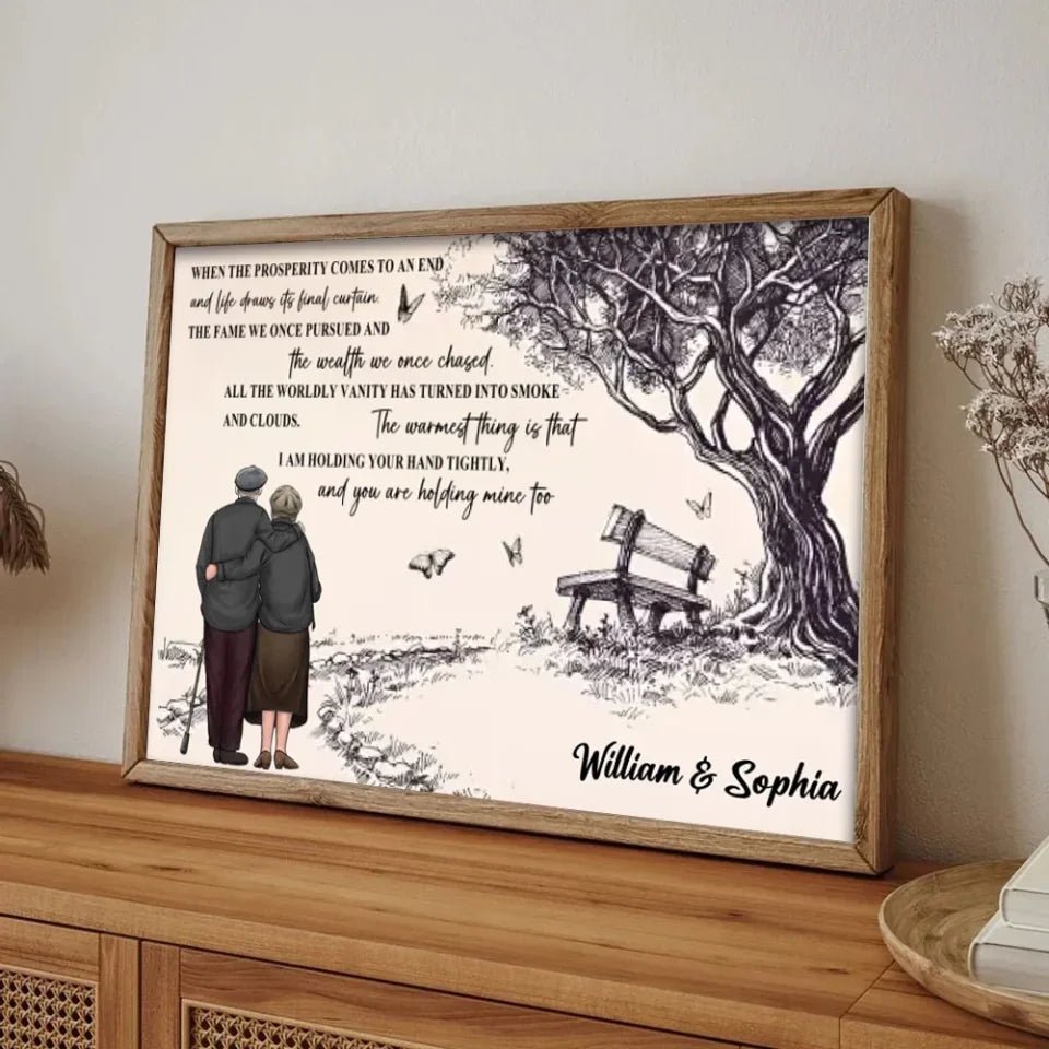 when we get to the end of our lives together old couples canvas personalized names anniversary gift