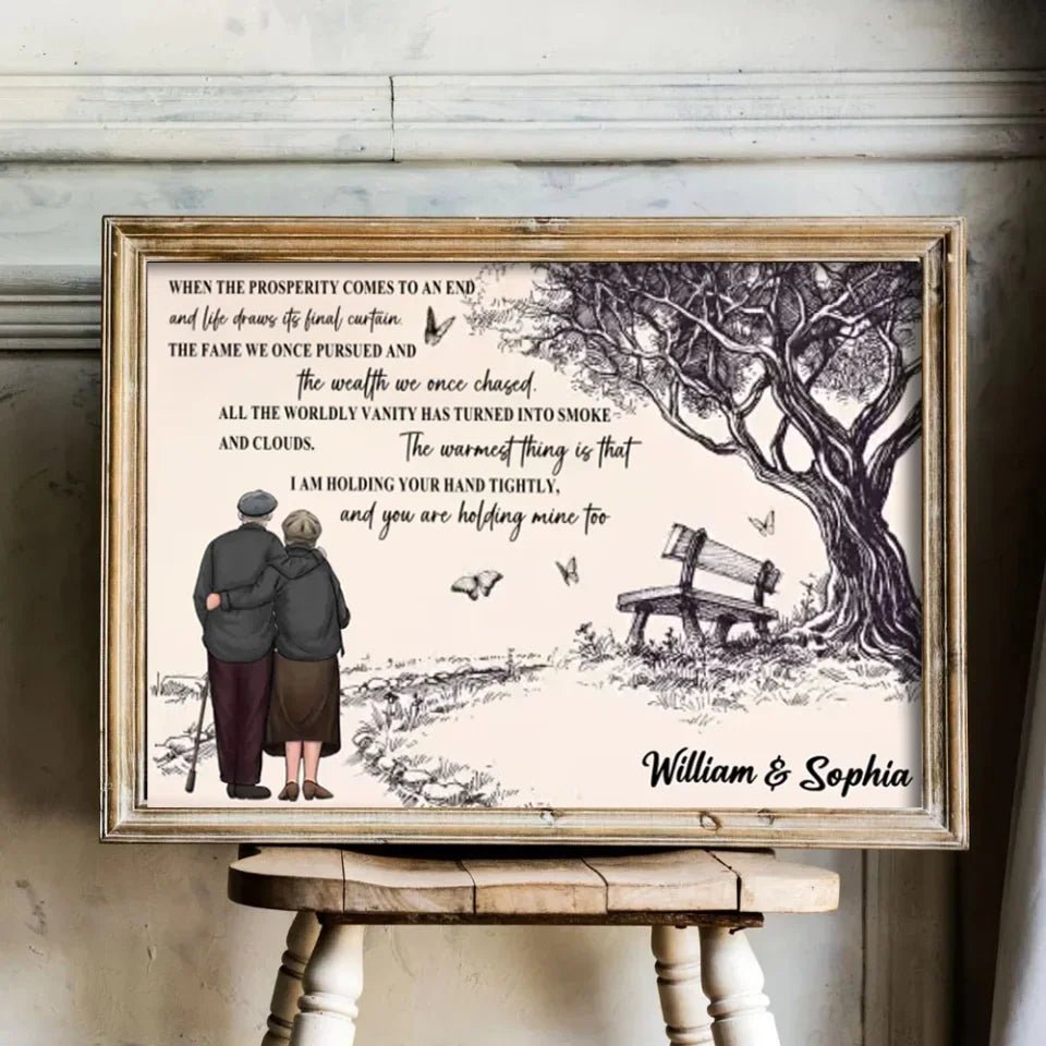 when we get to the end of our lives together old couples canvas personalized names romantic couple artwork anniversary gift