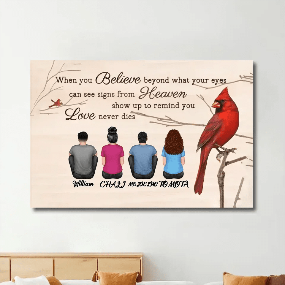 cardinal canvas personalized photo wooden memorial keepsake poster and canvas