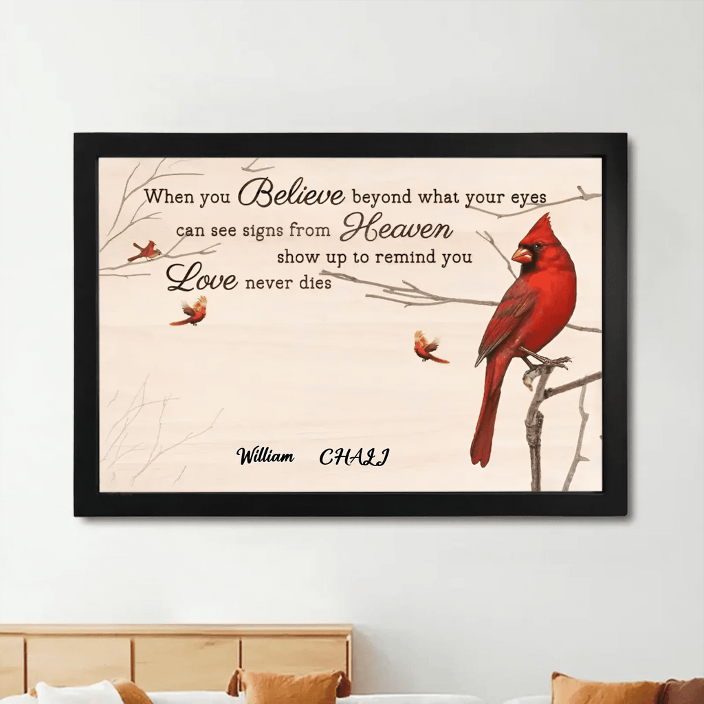 cardinal personalized photo canvas memorial design poster and canvas