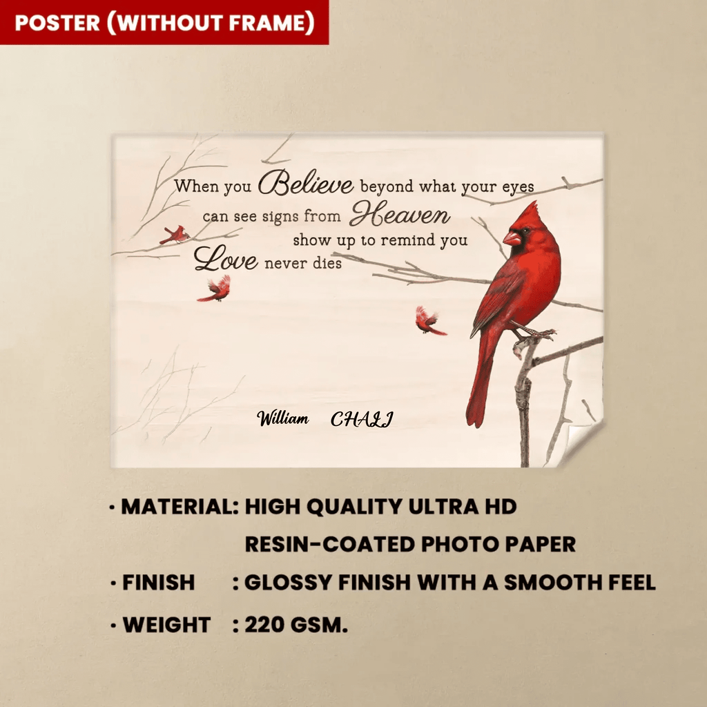personalized photo canvas cardinal wooden wall art keepsake poster and canvas