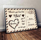 whenever you touch this heart poster personalized names custom name design mothers day gift for grandma