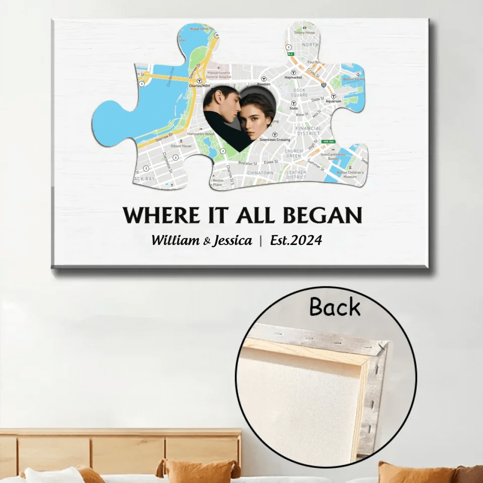 Where It All Began - Personalized Puzzle Photo Poster - Anniversary Gift For Couple 748343 - 748357 - DiyGiftly