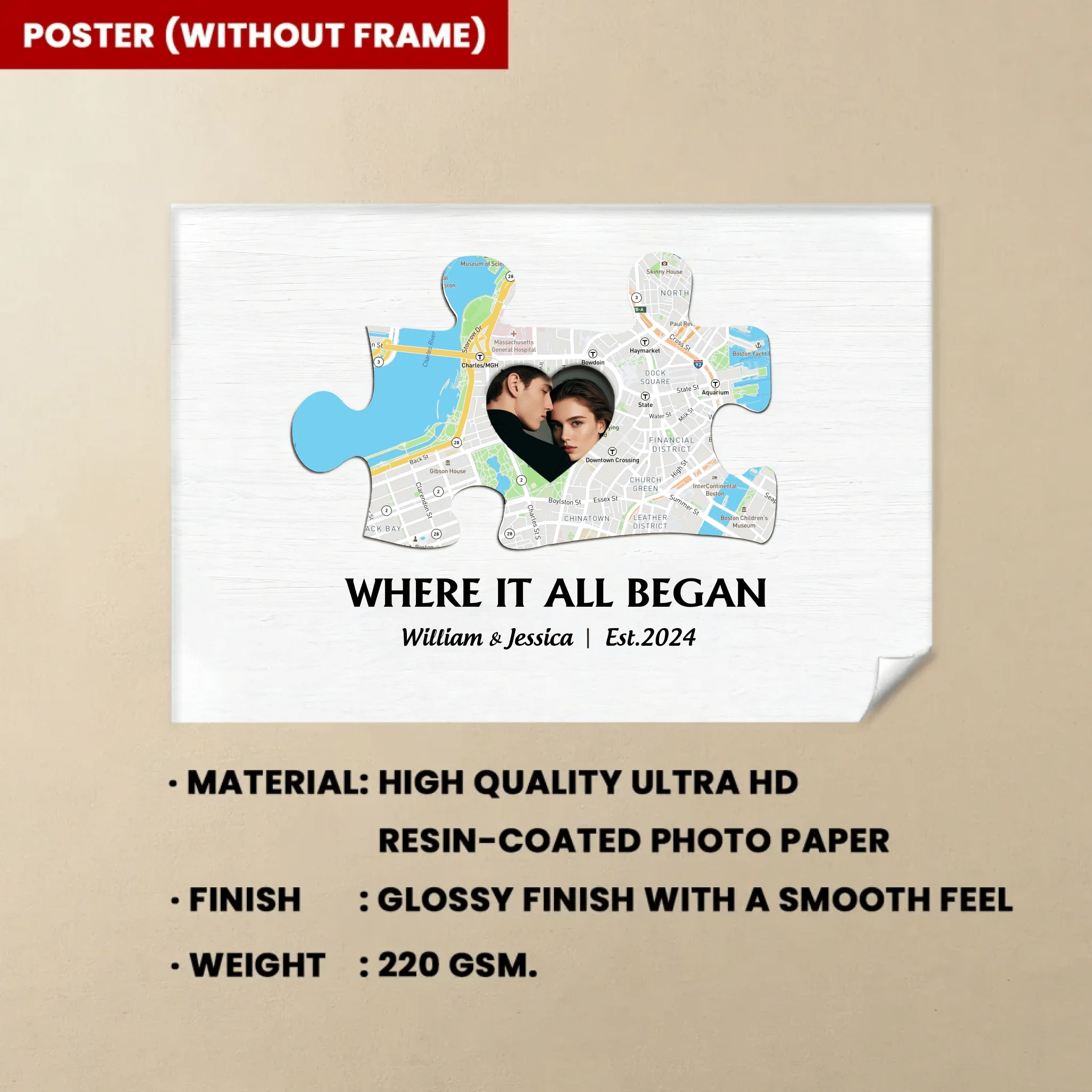 Where It All Began - Personalized Puzzle Photo Poster - Anniversary Gift For Couple 748343 - 748357 - DiyGiftly