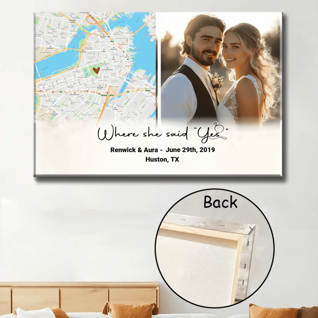 Where She Said Yes Custom Map Poster 747841 - DiyGiftly
