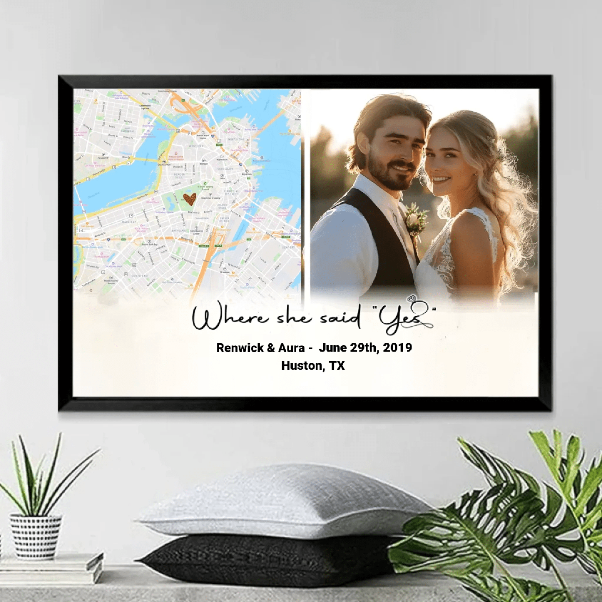 Where She Said Yes Custom Map Poster 747841 - DiyGiftly