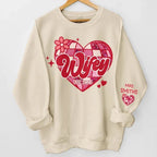 Wherever She Is, That's Where My Home Is - Couple Personalized Custom Unisex Sweatshirt With Design On Sleeve - Gift For Husband Wife, Anniversary 685998 - DiyGiftly