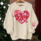 Wherever She Is, That's Where My Home Is - Couple Personalized Custom Unisex Sweatshirt With Design On Sleeve - Gift For Husband Wife, Anniversary 685998 - DiyGiftly