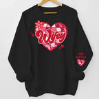 Wherever She Is, That's Where My Home Is - Couple Personalized Custom Unisex Sweatshirt With Design On Sleeve - Gift For Husband Wife, Anniversary 685998 - DiyGiftly