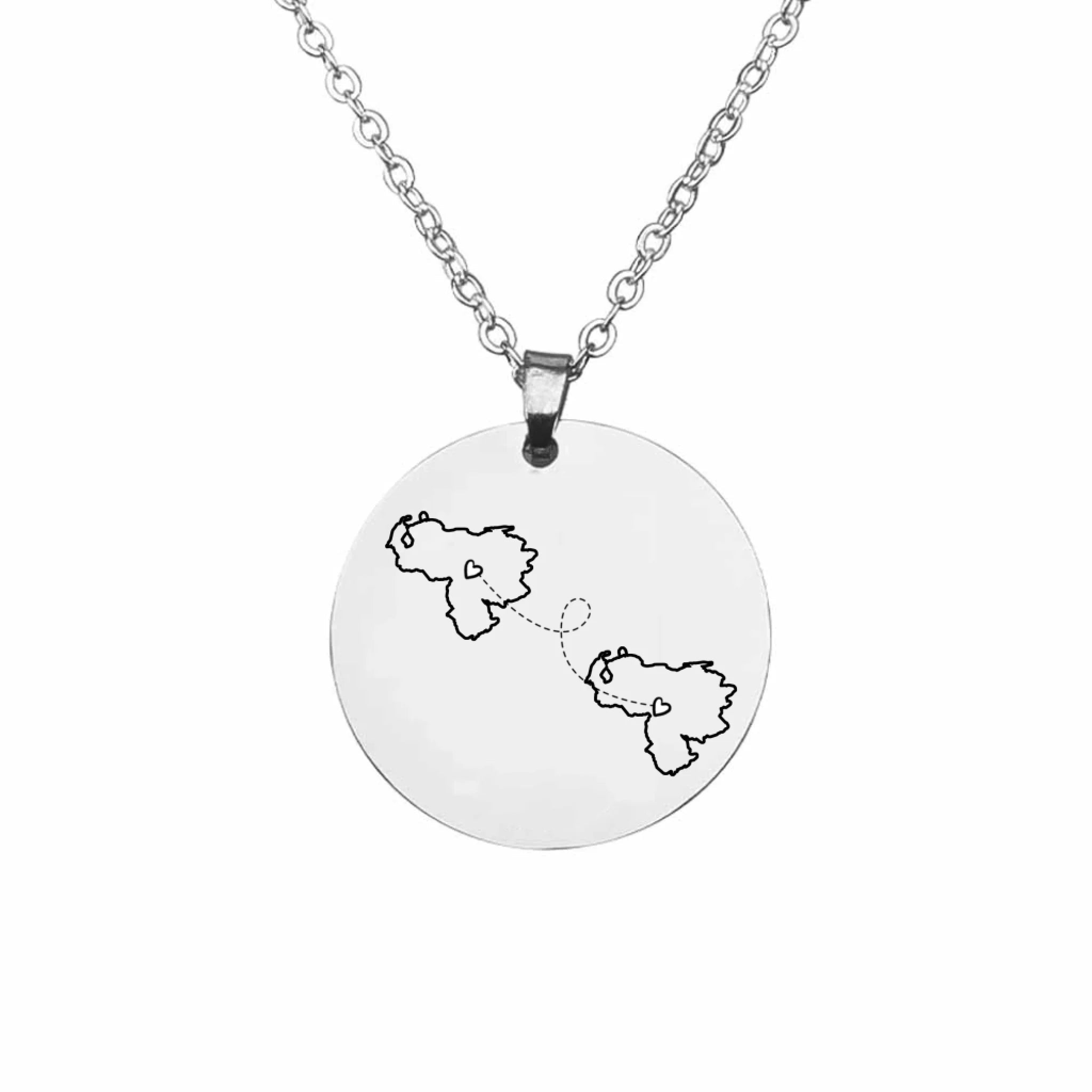 "Wherever You Are, You're Home to Me" – Long Distance Two Home State Map Necklace – Personalized Custom Country Map Couple Necklace – Perfect Relationship & Anniversary Gift 1145845 - DiyGiftly