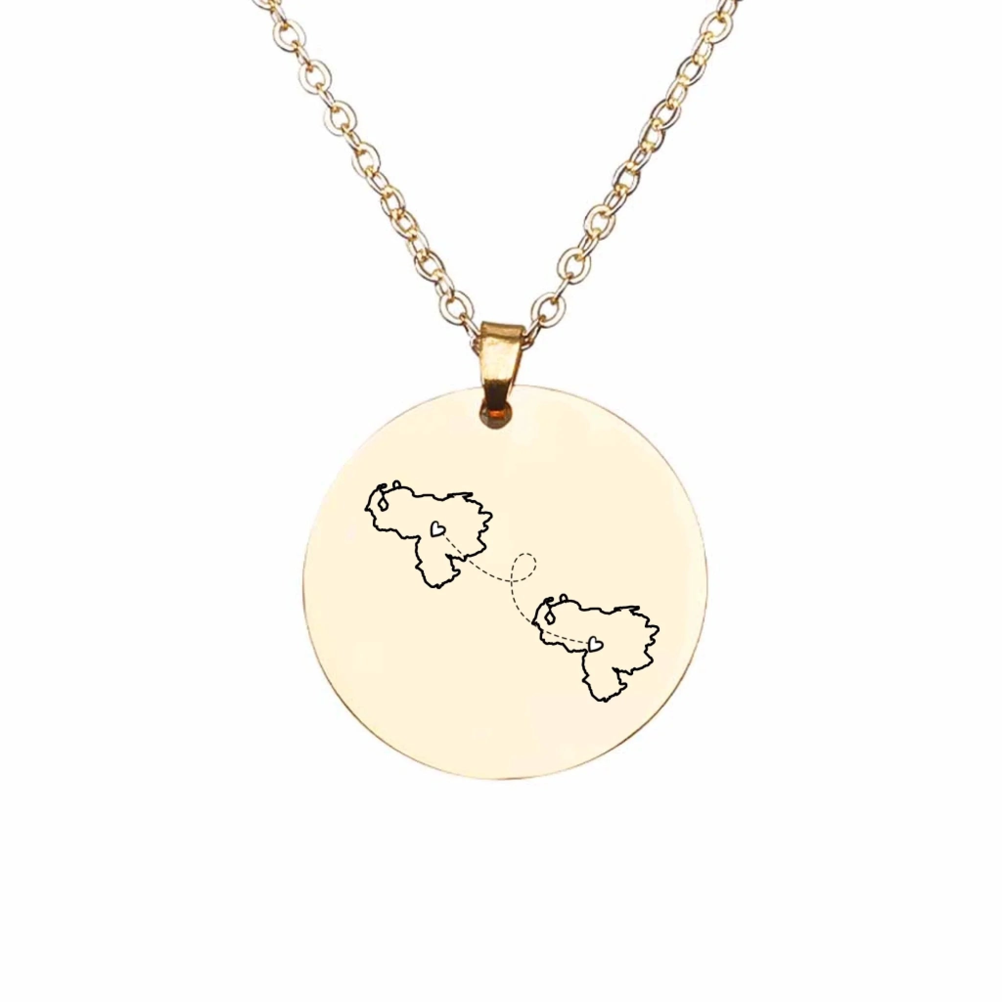 "Wherever You Are, You're Home to Me" – Long Distance Two Home State Map Necklace – Personalized Custom Country Map Couple Necklace – Perfect Relationship & Anniversary Gift 1145845 - DiyGiftly