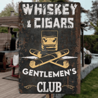 Whiskey & Cigars - Metal Sign - Custom Metal Sign - Iron & Aluminum Sign 754146 - 754148 - DiyGiftly