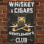Whiskey & Cigars - Metal Sign - Custom Metal Sign - Iron & Aluminum Sign 754146 - 754148 - DiyGiftly