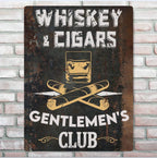 Whiskey & Cigars - Metal Sign - Custom Metal Sign - Iron & Aluminum Sign 754146 - 754148 - DiyGiftly