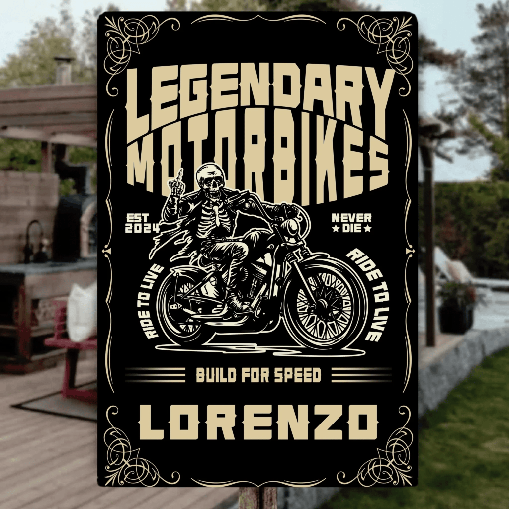 Wild Motorcycle Tour - Personalized Skeleton Knight Metal Sign - Gift For Skeleton Lovers 746588 - 746594 - DiyGiftly