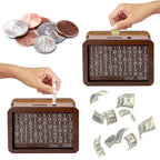 Wooden Money Box Reusable Money Box with Counter Piggy Bank for Adults Kids - DiyGiftly