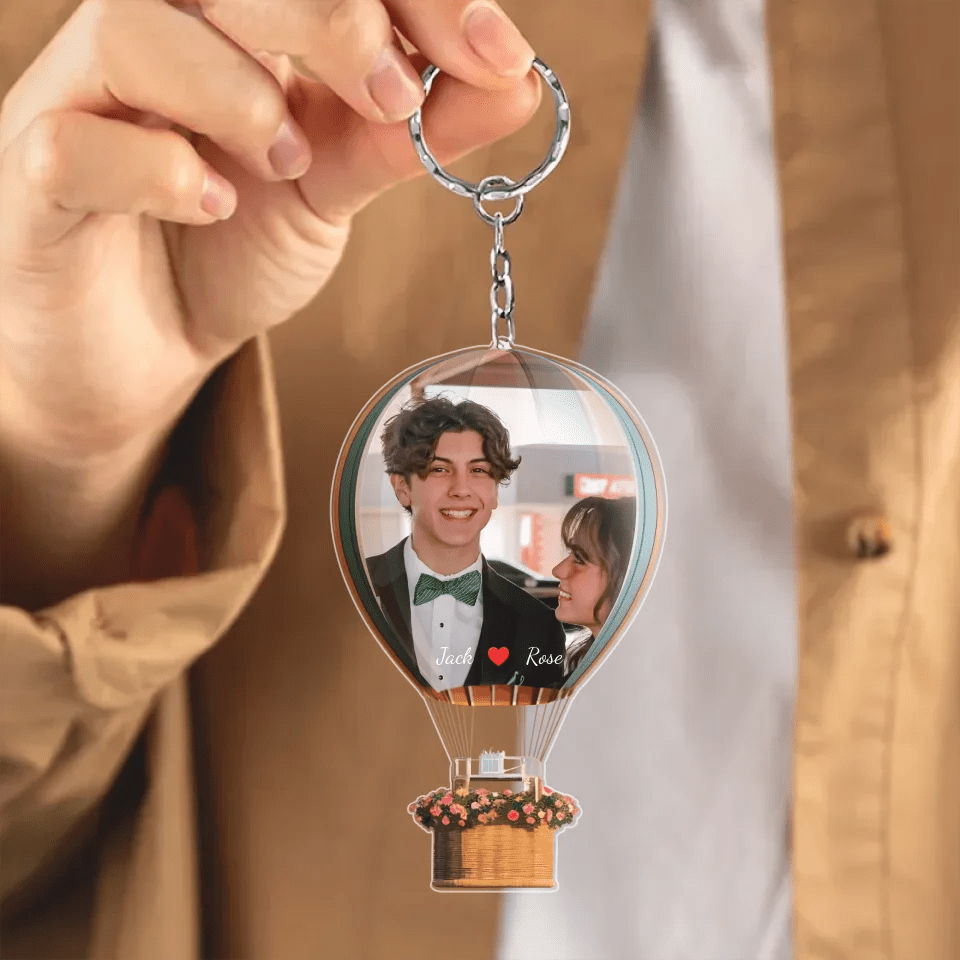 You and l Freeze this moment - Personalized hot air balloon Acrylic Keychain - Gift for wife, husband and couple 737886 - DiyGiftly