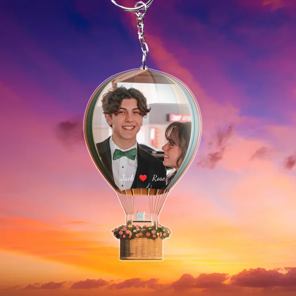 You and l Freeze this moment - Personalized hot air balloon Acrylic Keychain - Gift for wife, husband and couple 737886 - DiyGiftly