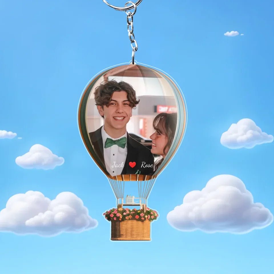 You and l Freeze this moment - Personalized hot air balloon Acrylic Keychain - Gift for wife, husband and couple 737886 - DiyGiftly