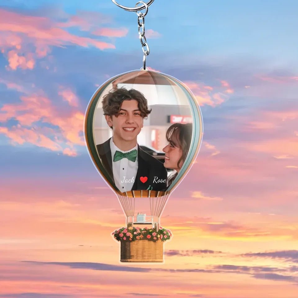 You and l Freeze this moment - Personalized hot air balloon Acrylic Keychain - Gift for wife, husband and couple 737886 - DiyGiftly