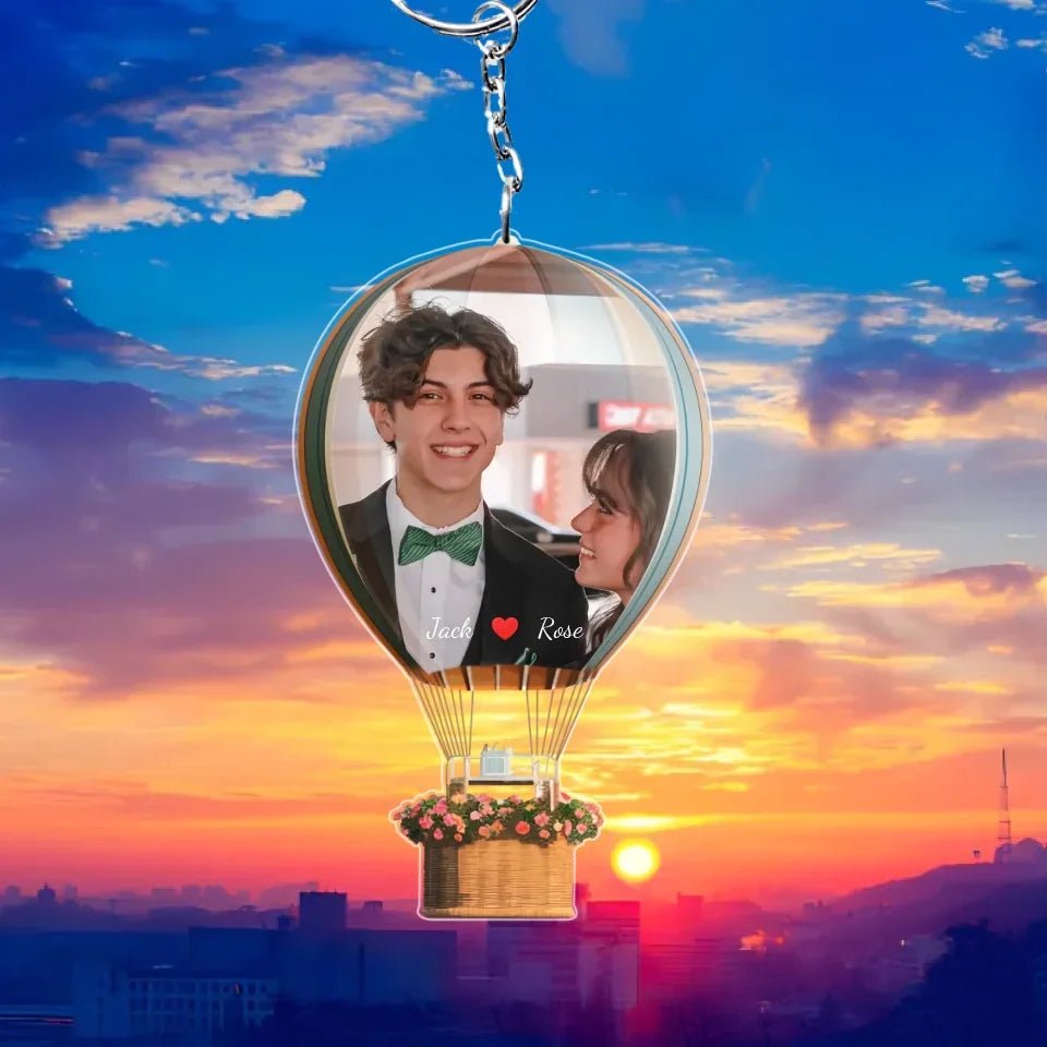 You and l Freeze this moment - Personalized hot air balloon Acrylic Keychain - Gift for wife, husband and couple 737886 - DiyGiftly