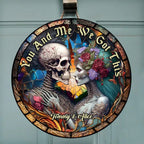 You And Me We Got This - Personalized Skull Round Wood Sign 748941 - DiyGiftly