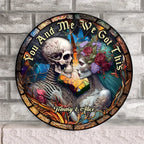 You And Me We Got This - Personalized Skull Round Wood Sign 748941 - DiyGiftly
