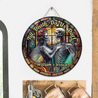 You And Me We Got This - Personalized Skull Round Wood Sign 749748 - DiyGiftly