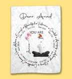 You Are Inspired – Birth Flower & Bible Verses - Personalized Blanket - DiyGiftly
