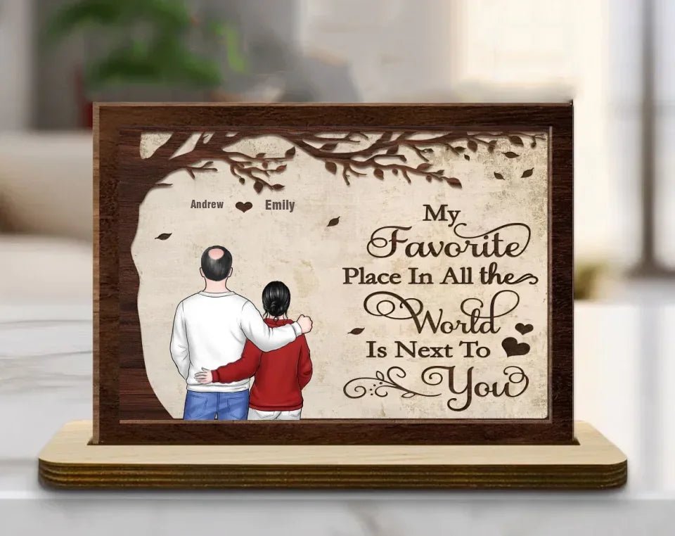 You Are Mine - Personalized Custom 2 - Layer Wood Plaque With Flat Base 750584 - DiyGiftly