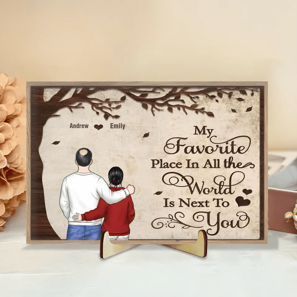 You Are Mine - Personalized Custom 2 - Layer Wood Plaque With Flat Base 750584 - DiyGiftly