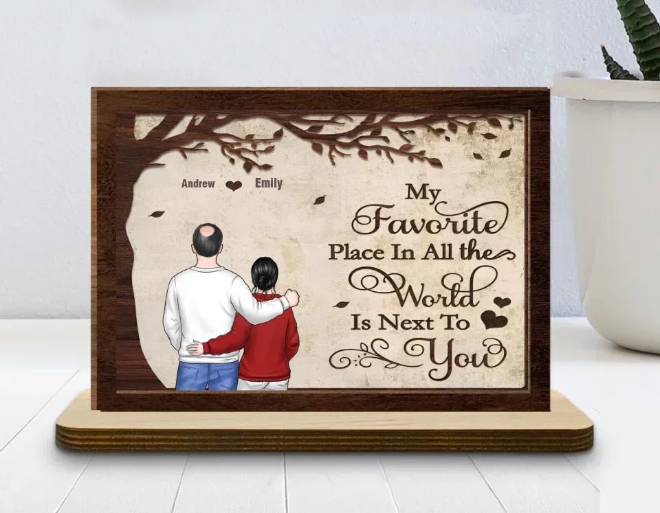 You Are Mine - Personalized Custom 2 - Layer Wood Plaque With Flat Base 750584 - DiyGiftly