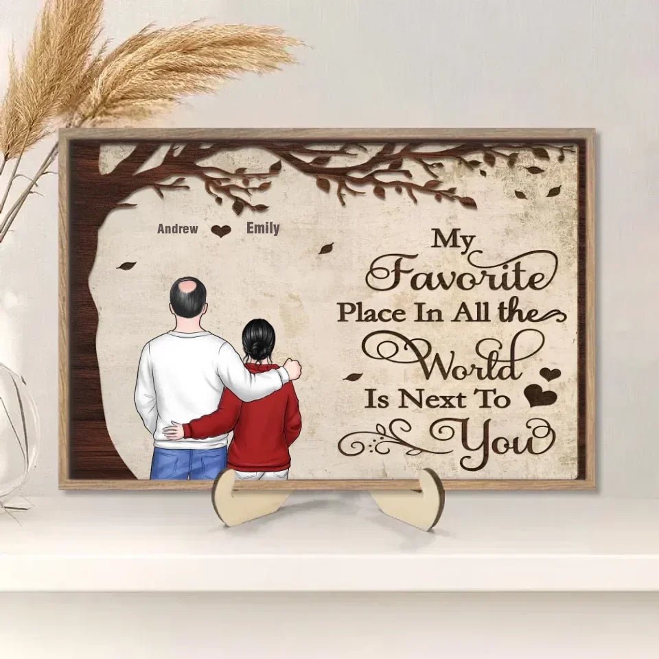 You Are Mine - Personalized Custom 2 - Layer Wood Plaque With Flat Base 750584 - DiyGiftly