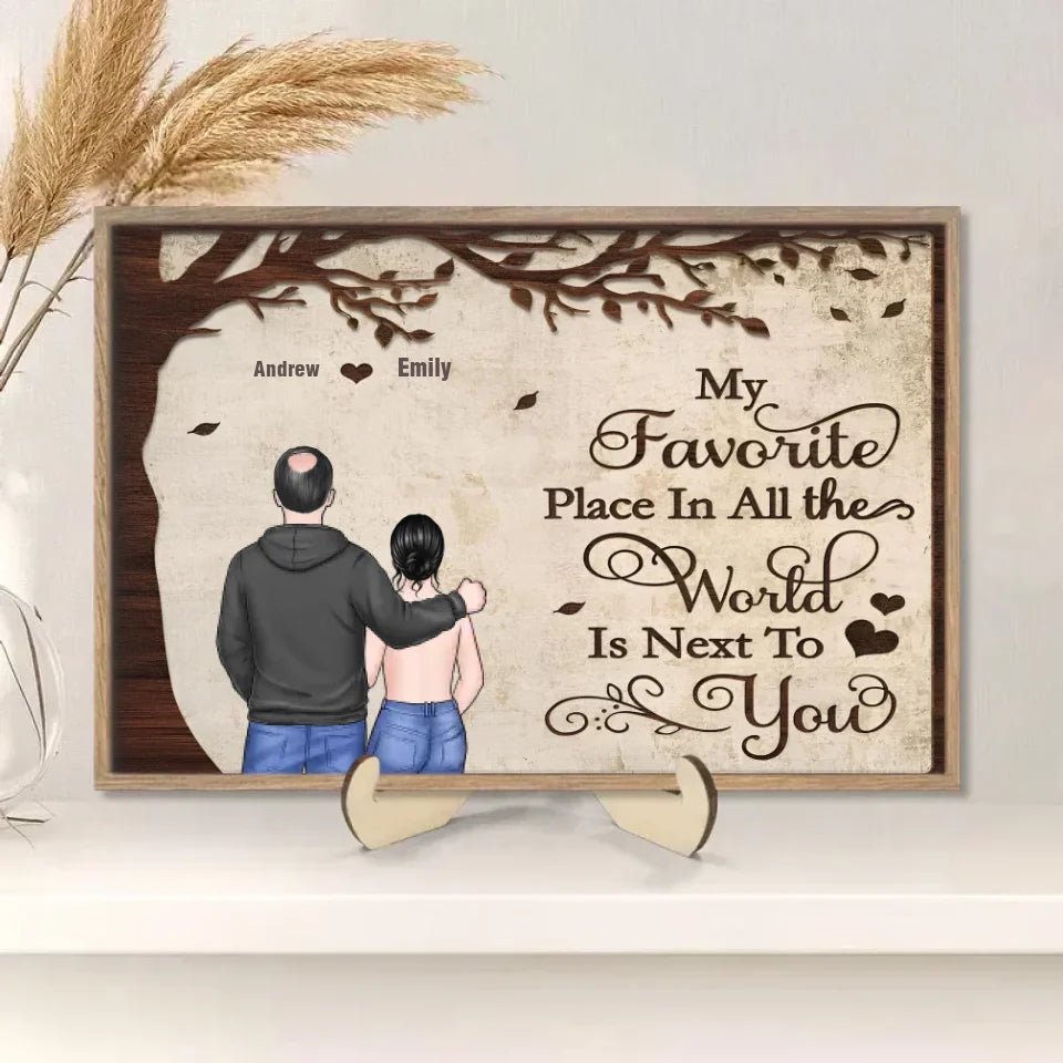 You Are Mine - Personalized Custom 2 - Layer Wood Plaque With Flat Base 750584 - DiyGiftly