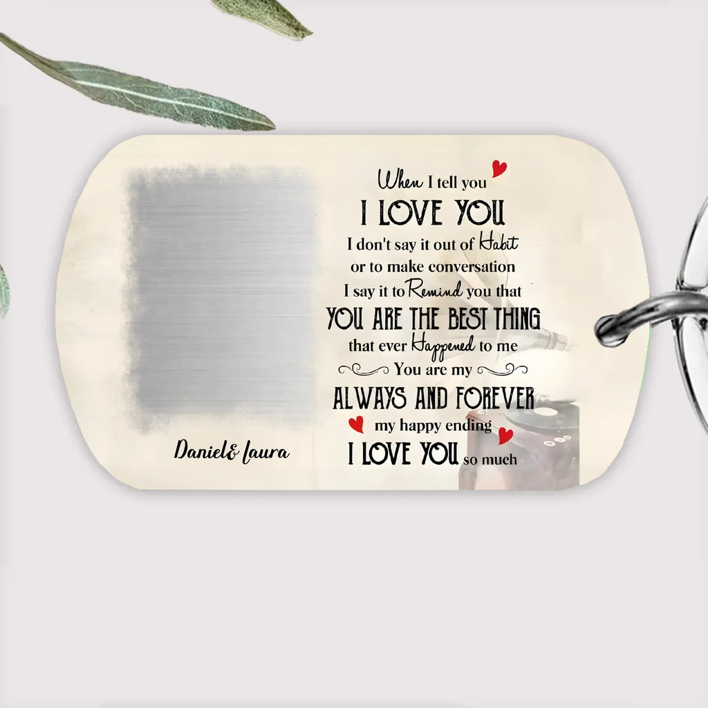 gifts for wife You Are My Happy Ending - Personalized Keychain, Custom Photo and Name Keepsake, Everyday Carry Love Token, Me