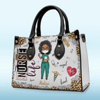personalized nurse leather handbag elegant nurse accessory