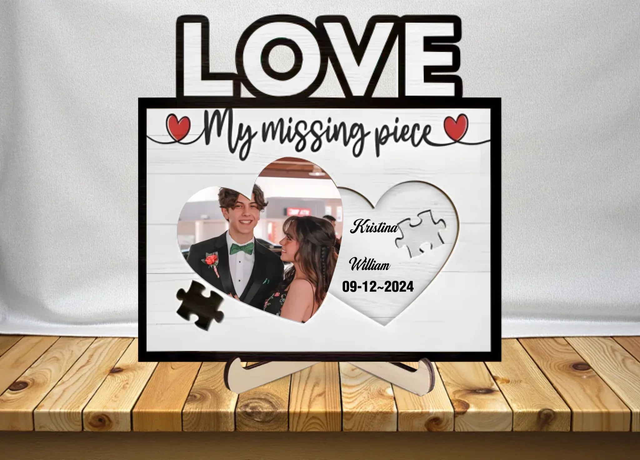 Personalized 2 Layer Wooden Plaque personalized display gift Couple Desk Decor 1st Year Anniversary Gift