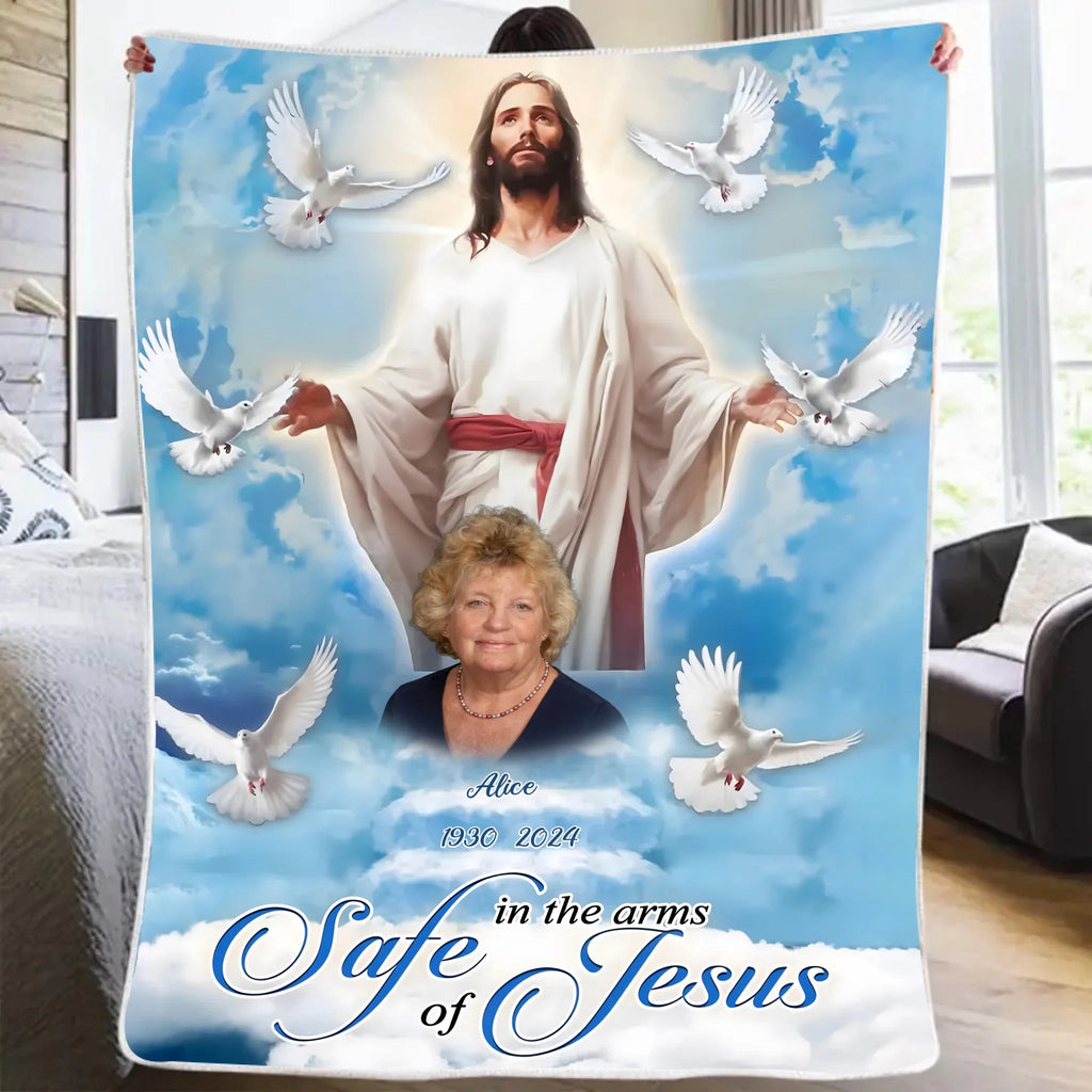 You Are Safe In The Arms Of Jesus Mom Remembrance Blanket 719782 - M - DiyGiftly
