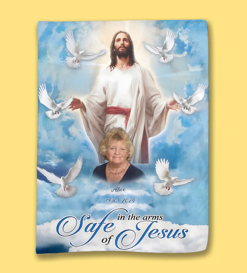 You Are Safe In The Arms Of Jesus Mom Remembrance Blanket 719782 - M - DiyGiftly