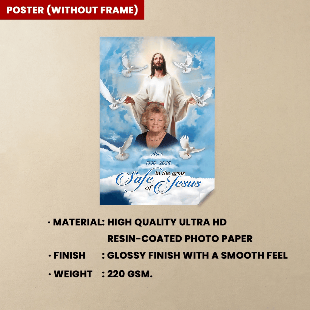 You Are Safe In The Arms Of Jesus Mom Remembrance Canvas 713224 - 713494 - DiyGiftly