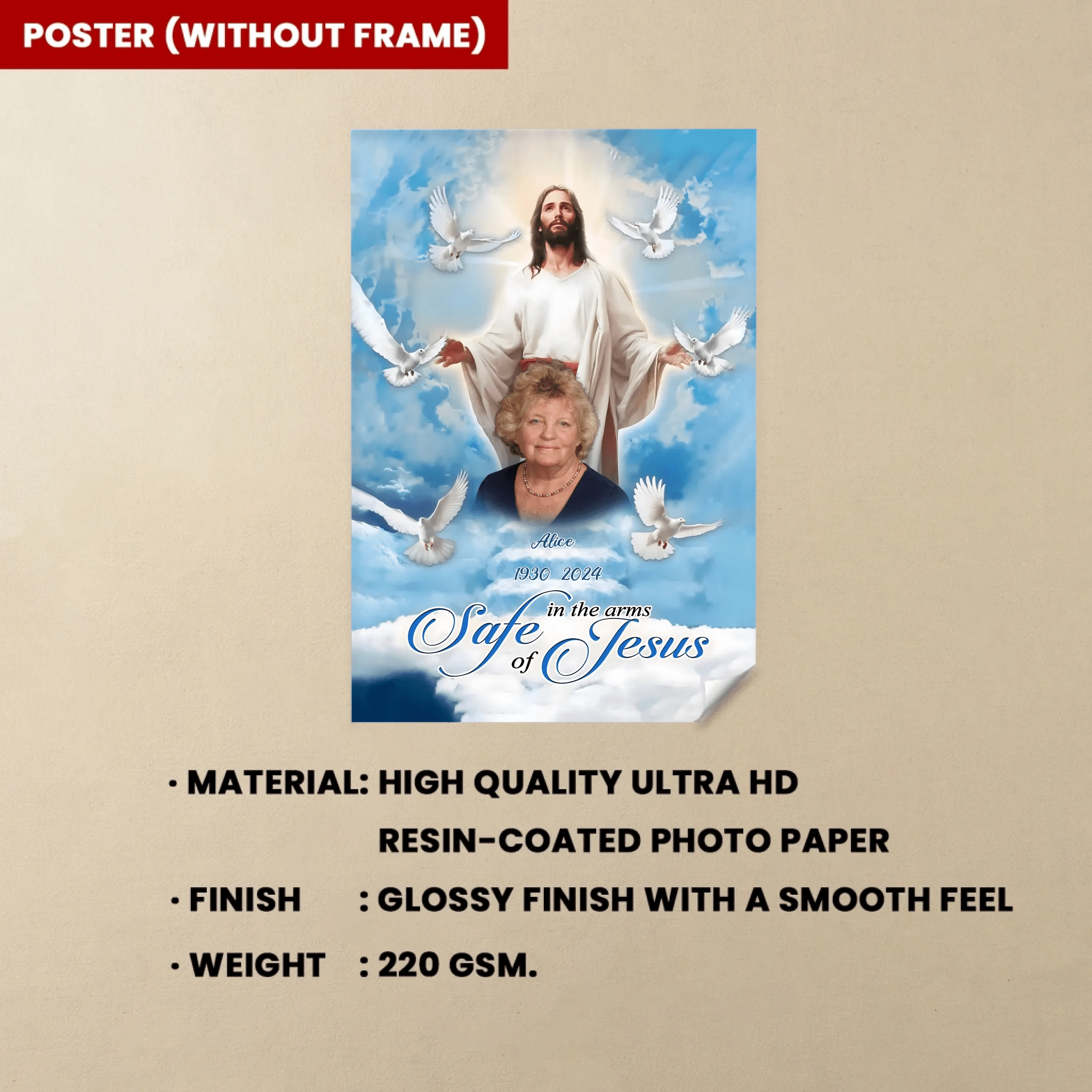 You Are Safe In The Arms Of Jesus Mom Remembrance Canvas 713224 - 713494 - DiyGiftly