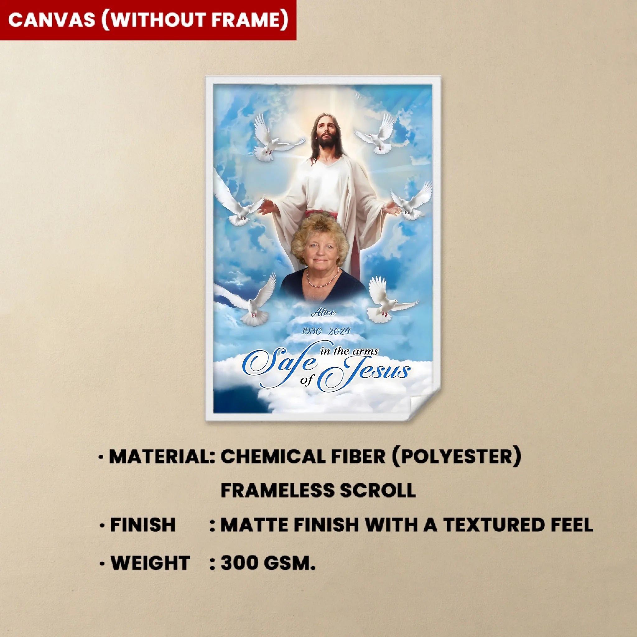 You Are Safe In The Arms Of Jesus Mom Remembrance Canvas 713224 - 713494 - DiyGiftly